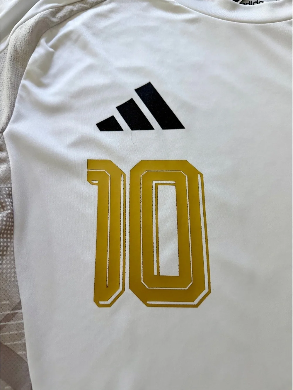 Messi Argentina Adidas White and Gold details 2XL